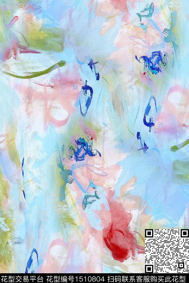 肌理抽象小清新数码印花华亿平台下载（图片编号: 1510804） - 瓦栏（Walan）