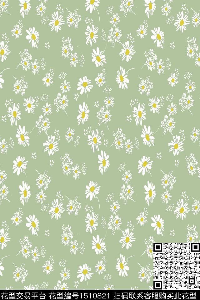 花卉小清新真丝数码印花华亿平台下载（图片编号: 1510821） - 瓦栏（Walan）