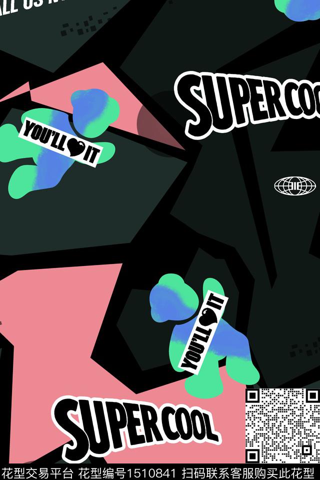 字母几何男装数码印花华亿平台下载（图片编号: 1510841） - 瓦栏（Walan）