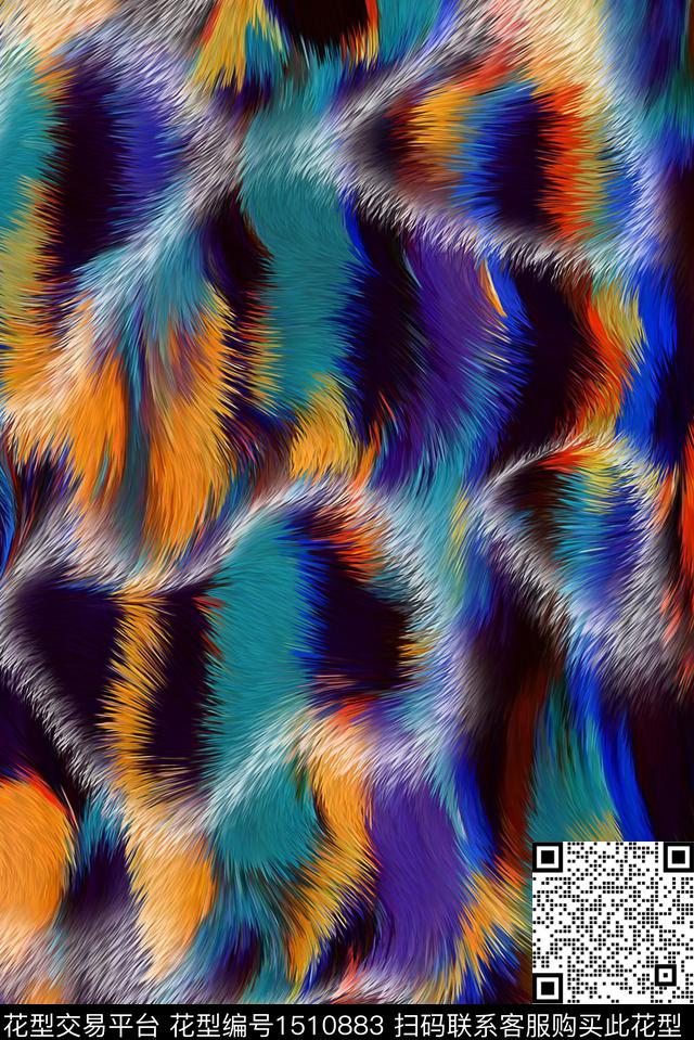 纹理抽象年轻女性数码印花华亿平台下载（图片编号: 1510883） - 瓦栏（Walan）