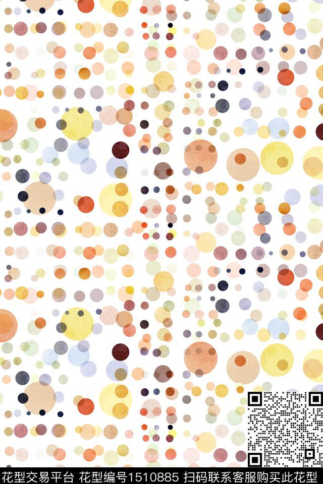 抽象小清新真丝数码印花华亿平台下载（图片编号: 1510885） - 瓦栏（Walan）
