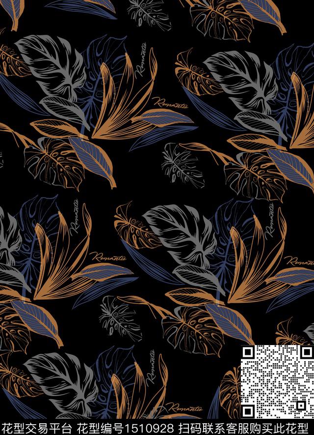 丝巾定位花男装定位花木棉花数码印花华亿平台下载（图片编号: 1510928） - 瓦栏（Walan）