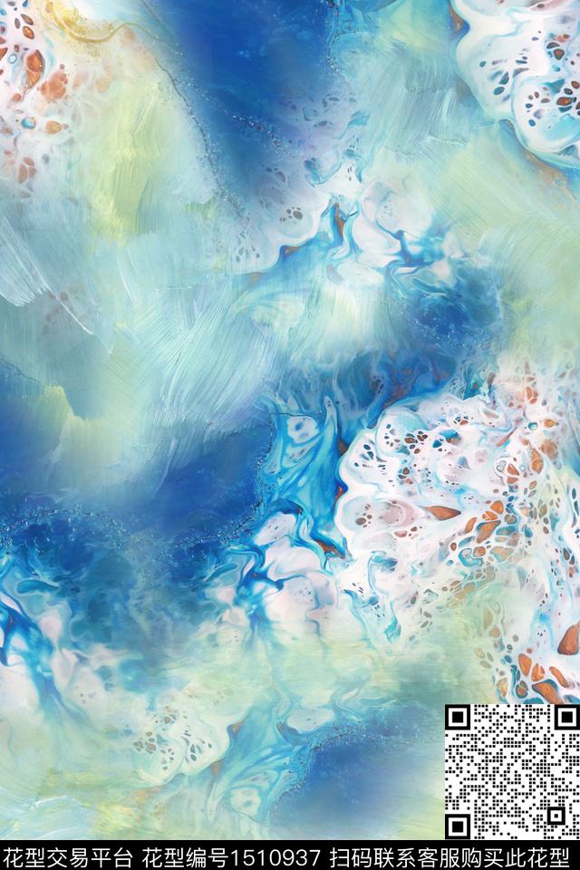 肌理大牌风抽象数码印花华亿平台下载（图片编号: 1510937） - 瓦栏（Walan）