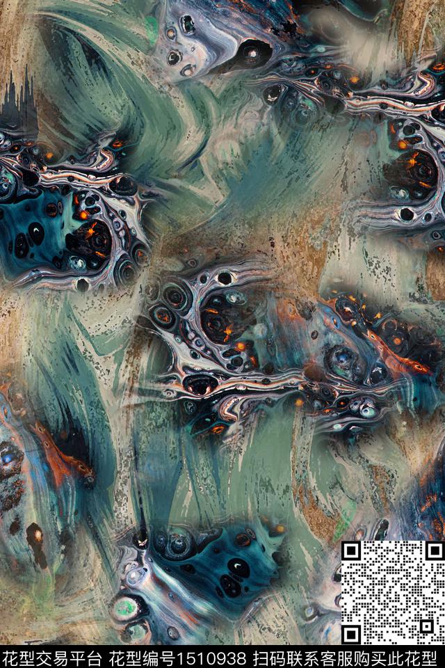 几何大牌风抽象数码印花华亿平台下载（图片编号: 1510938） - 瓦栏（Walan）