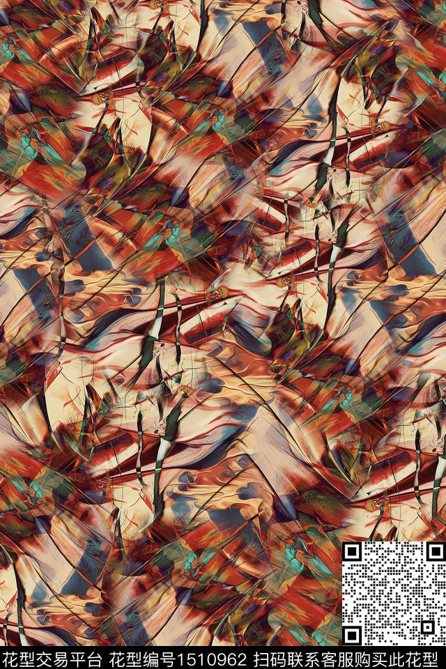 几何抽象中国风数码印花华亿平台下载（图片编号: 1510962） - 瓦栏（Walan）