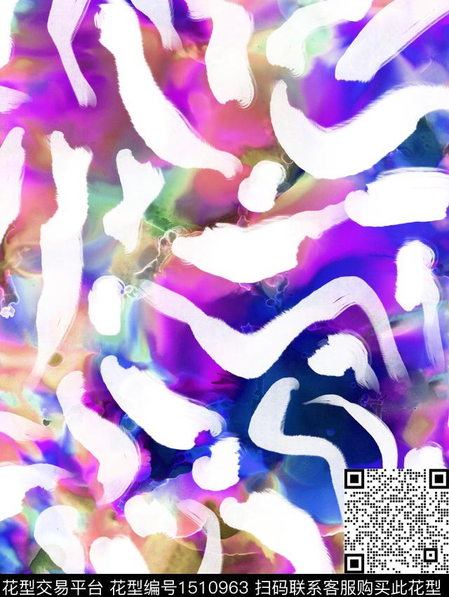 复古大牌风抽象数码印花华亿平台下载（图片编号: 1510963） - 瓦栏（Walan）