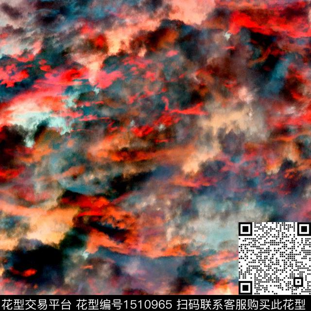 复古大牌风抽象数码印花华亿平台下载（图片编号: 1510965） - 瓦栏（Walan）