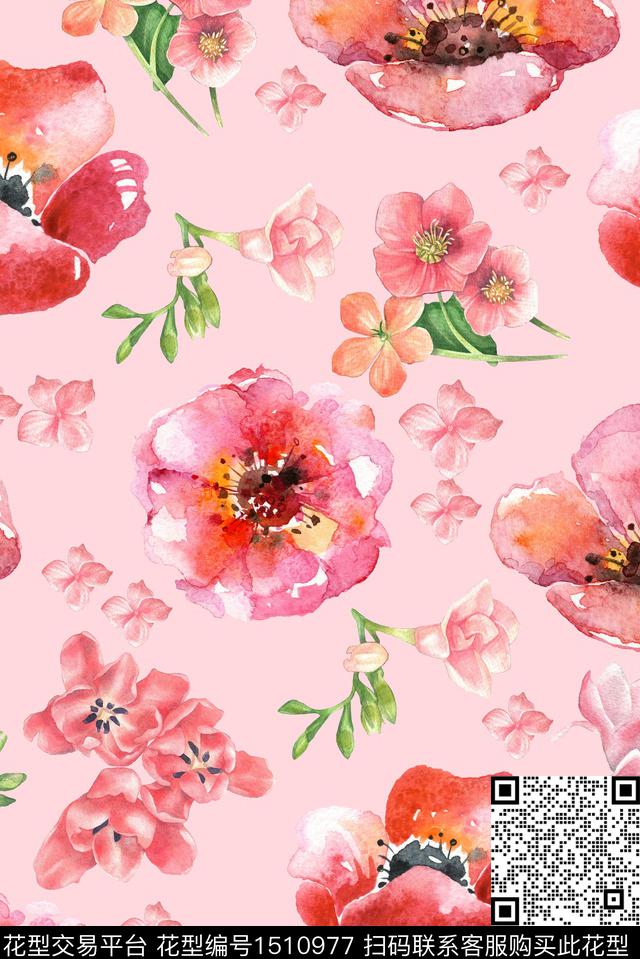 绿植树叶花卉数码印花华亿平台下载（图片编号: 1510977） - 瓦栏（Walan）