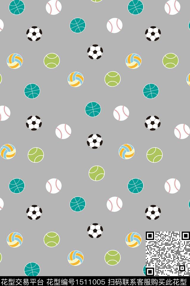 童装几何卡通数码印花华亿平台下载（图片编号: 1511005） - 瓦栏（Walan）