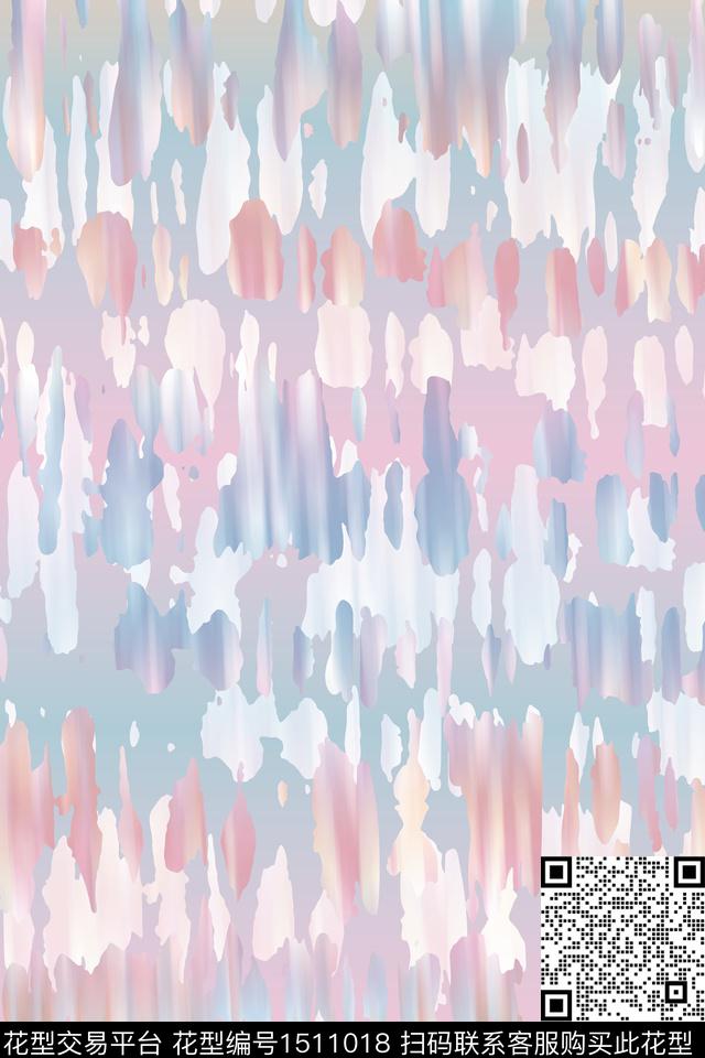 抽象小清新真丝数码印花华亿平台下载（图片编号: 1511018） - 瓦栏（Walan）