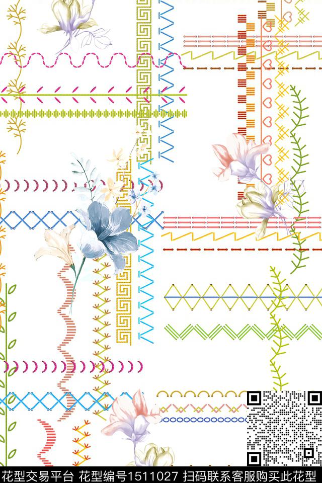 民族风大牌风小清新数码印花华亿平台下载（图片编号: 1511027） - 瓦栏（Walan）