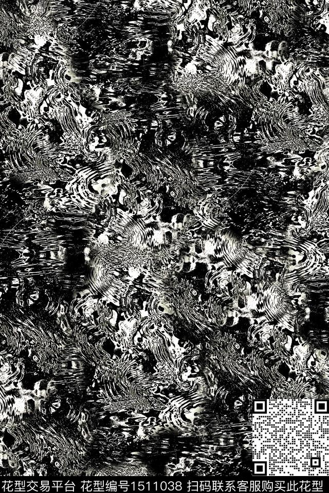 几何肌理抽象男装数码印花华亿平台下载（图片编号: 1511038） - 瓦栏（Walan）