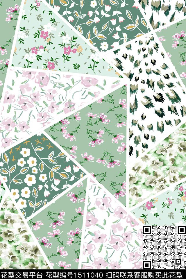 花卉小清新真丝数码印花华亿平台下载（图片编号: 1511040） - 瓦栏（Walan）