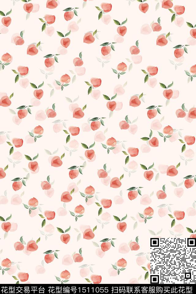 水果小清新真丝数码印花华亿平台下载（图片编号: 1511055） - 瓦栏（Walan）