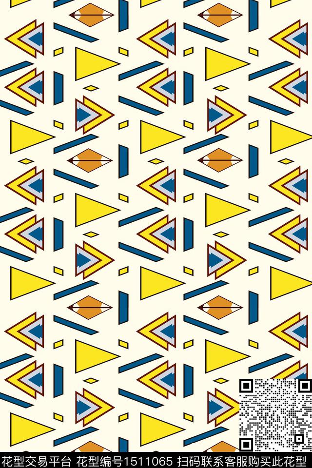 几何三角形不规则方块传统印花华亿平台下载（图片编号: 1511065） - 瓦栏（Walan）
