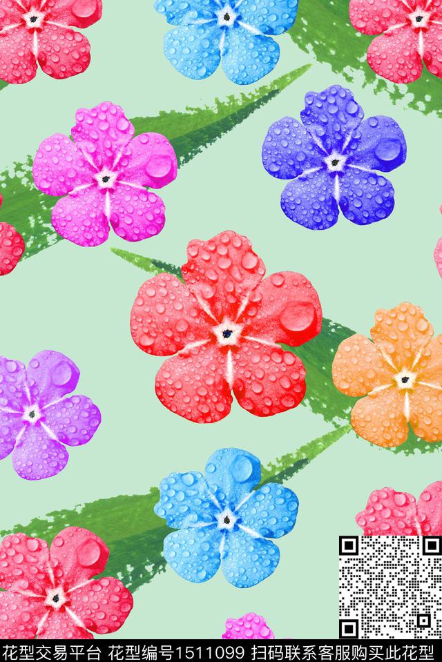 绿植树叶花卉数码印花华亿平台下载（图片编号: 1511099） - 瓦栏（Walan）