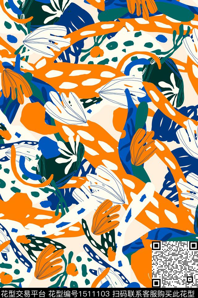 女装花卉大牌风数码印花华亿平台下载（图片编号: 1511103） - 瓦栏（Walan）