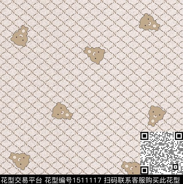 字母几何格子数码印花华亿平台下载（图片编号: 1511117） - 瓦栏（Walan）