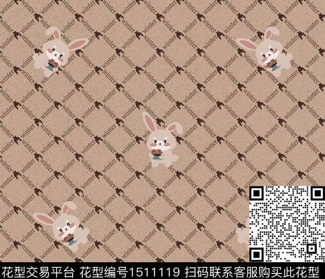 字母几何格子数码印花华亿平台下载（图片编号: 1511119） - 瓦栏（Walan）