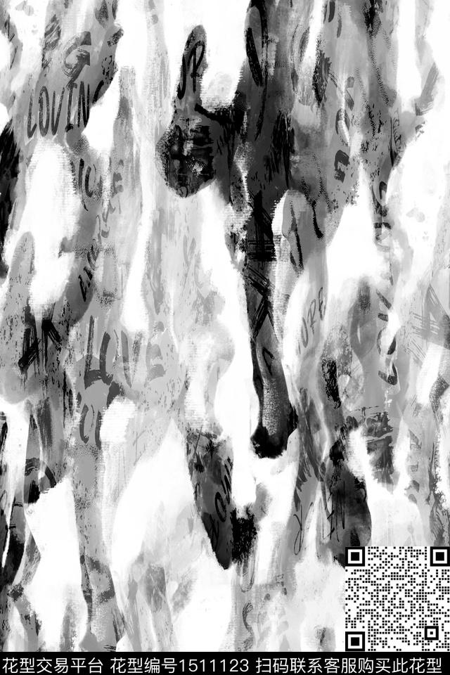 字母几何男装数码印花华亿平台下载（图片编号: 1511123） - 瓦栏（Walan）