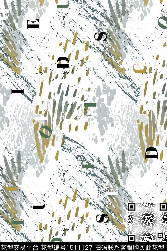 字母几何男装数码印花华亿平台下载（图片编号: 1511127） - 瓦栏（Walan）