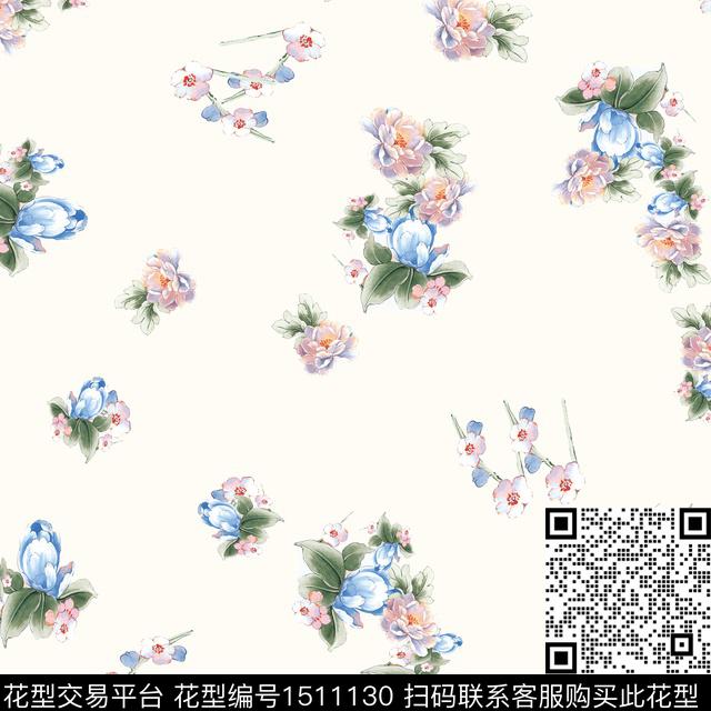 连衣裙女装花卉数码印花华亿平台下载（图片编号: 1511130） - 瓦栏（Walan）