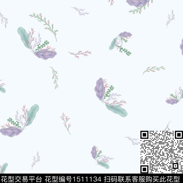 连衣裙女装花卉数码印花华亿平台下载（图片编号: 1511134） - 瓦栏（Walan）