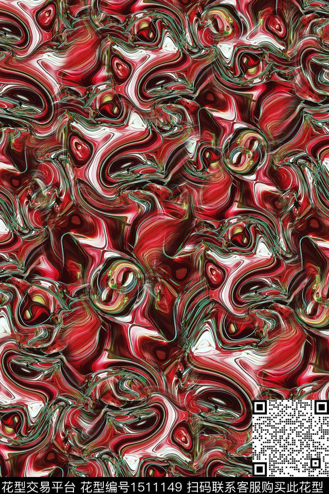 肌理抽象男装中国风数码印花华亿平台下载（图片编号: 1511149） - 瓦栏（Walan）