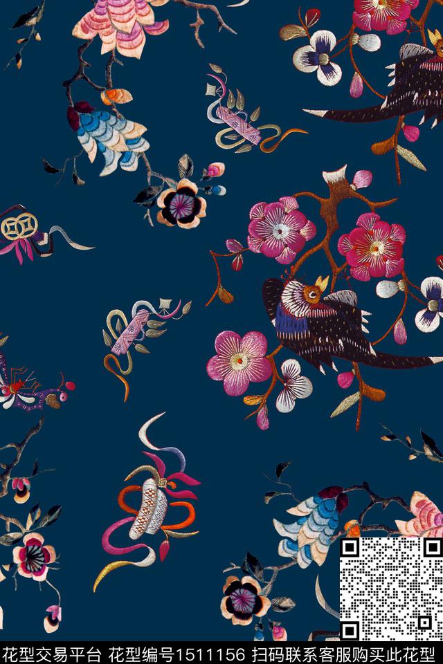 香云纱旗袍中国风数码印花华亿平台下载（图片编号: 1511156） - 瓦栏（Walan）