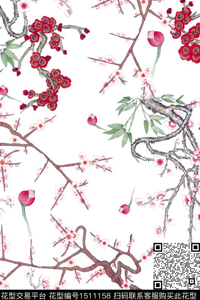 香云纱旗袍中国风数码印花华亿平台下载（图片编号: 1511158） - 瓦栏（Walan）