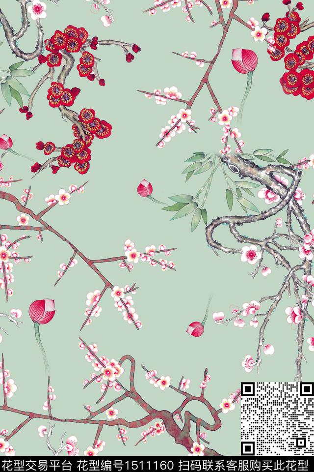 香云纱旗袍中国风数码印花华亿平台下载（图片编号: 1511160） - 瓦栏（Walan）