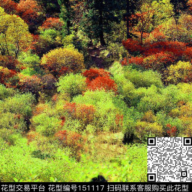 树风景写实数码印花华亿平台下载（图片编号: 151117） - 瓦栏（Walan）