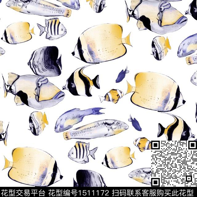 大牌风热带鱼2023春夏数码印花华亿平台下载（图片编号: 1511172） - 瓦栏（Walan）