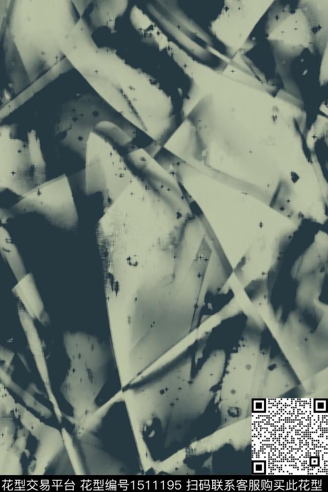 肌理男装抽象数码印花华亿平台下载（图片编号: 1511195） - 瓦栏（Walan）