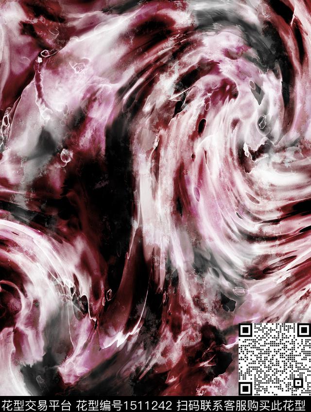 大牌风抽象手绘数码印花华亿平台下载（图片编号: 1511242） - 瓦栏（Walan）