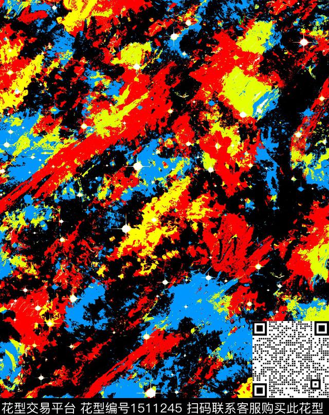 大牌风抽象手绘数码印花华亿平台下载（图片编号: 1511245） - 瓦栏（Walan）