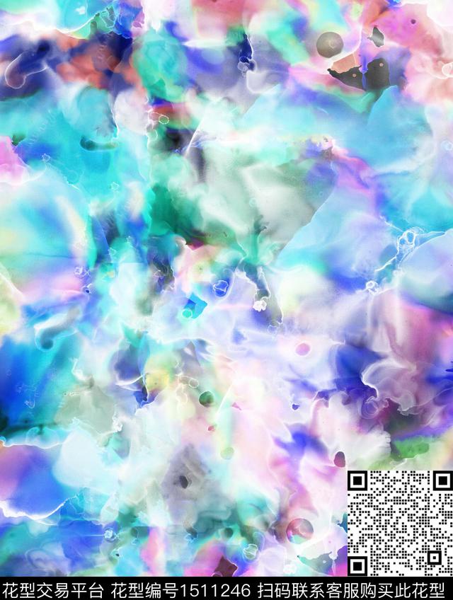 大牌风抽象手绘数码印花华亿平台下载（图片编号: 1511246） - 瓦栏（Walan）