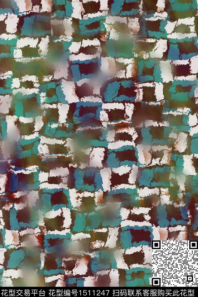 肌理几何抽象数码印花华亿平台下载（图片编号: 1511247） - 瓦栏（Walan）