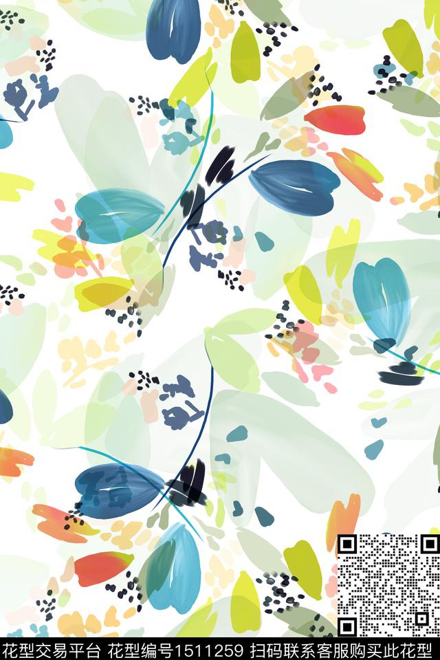 肌理抽象小清新数码印花华亿平台下载（图片编号: 1511259） - 瓦栏（Walan）