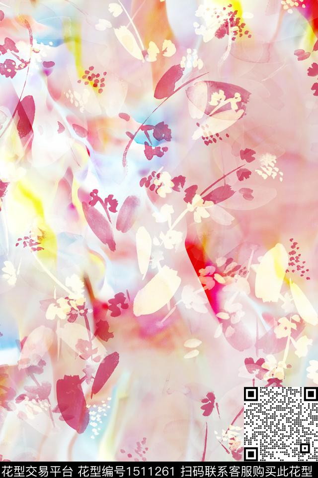 肌理抽象小清新数码印花华亿平台下载（图片编号: 1511261） - 瓦栏（Walan）