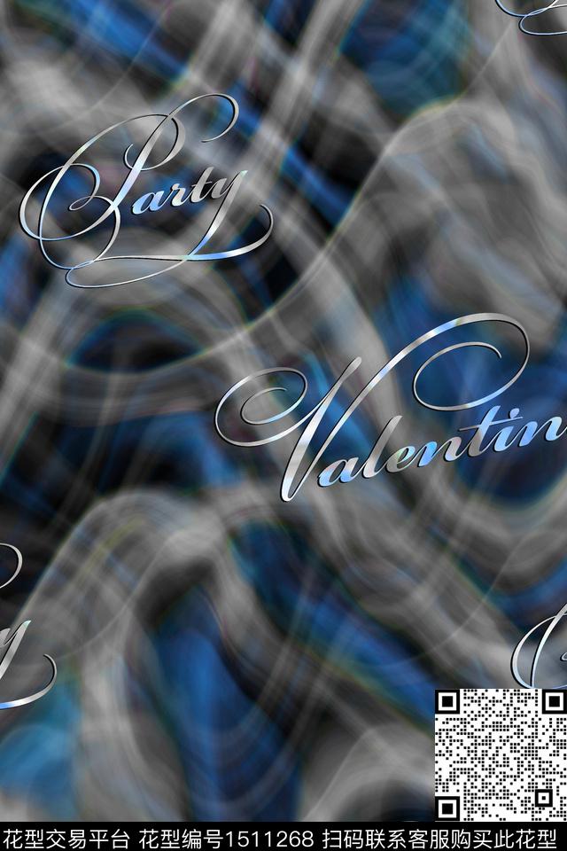 字母肌理男装数码印花华亿平台下载（图片编号: 1511268） - 瓦栏（Walan）