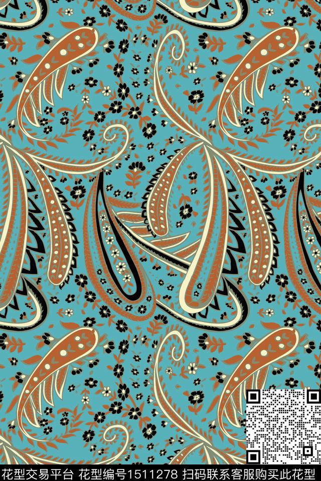 女装民族风大牌风数码印花华亿平台下载（图片编号: 1511278） - 瓦栏（Walan）