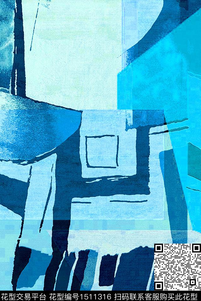 几何民族风抽象数码印花华亿平台下载（图片编号: 1511316） - 瓦栏（Walan）