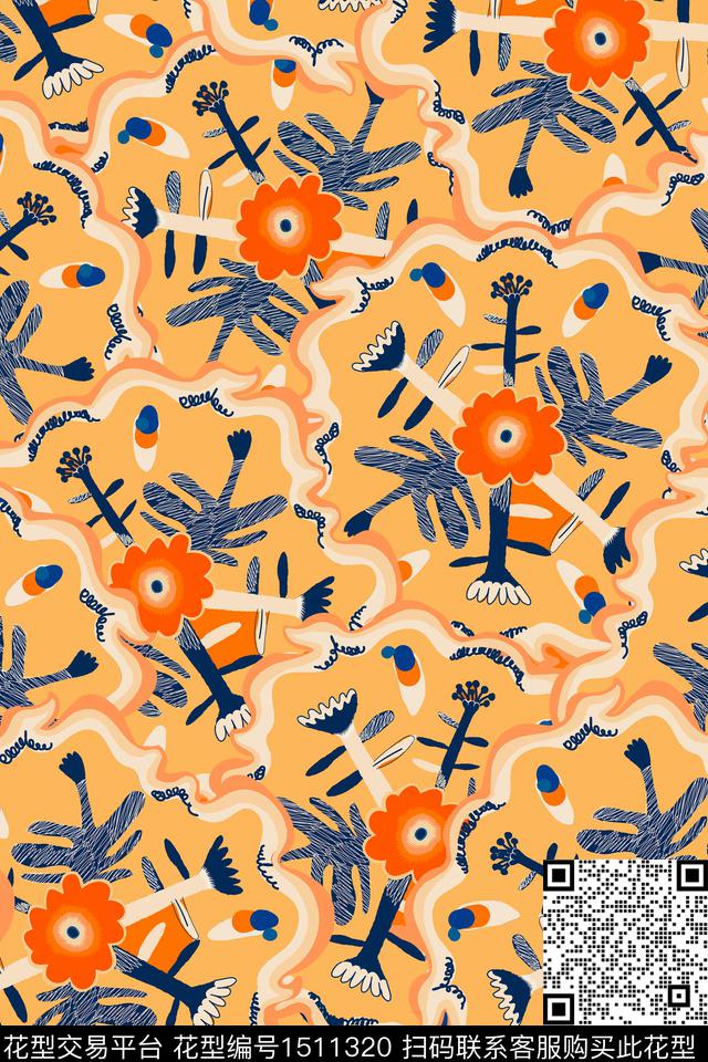 女装花卉小碎花数码印花华亿平台下载（图片编号: 1511320） - 瓦栏（Walan）