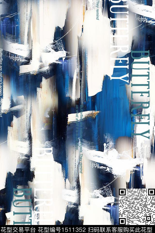 字母肌理男装数码印花华亿平台下载（图片编号: 1511352） - 瓦栏（Walan）