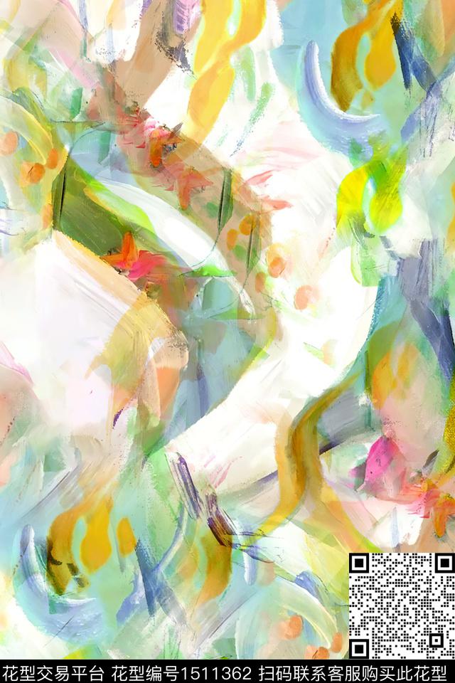 肌理抽象小清新数码印花华亿平台下载（图片编号: 1511362） - 瓦栏（Walan）