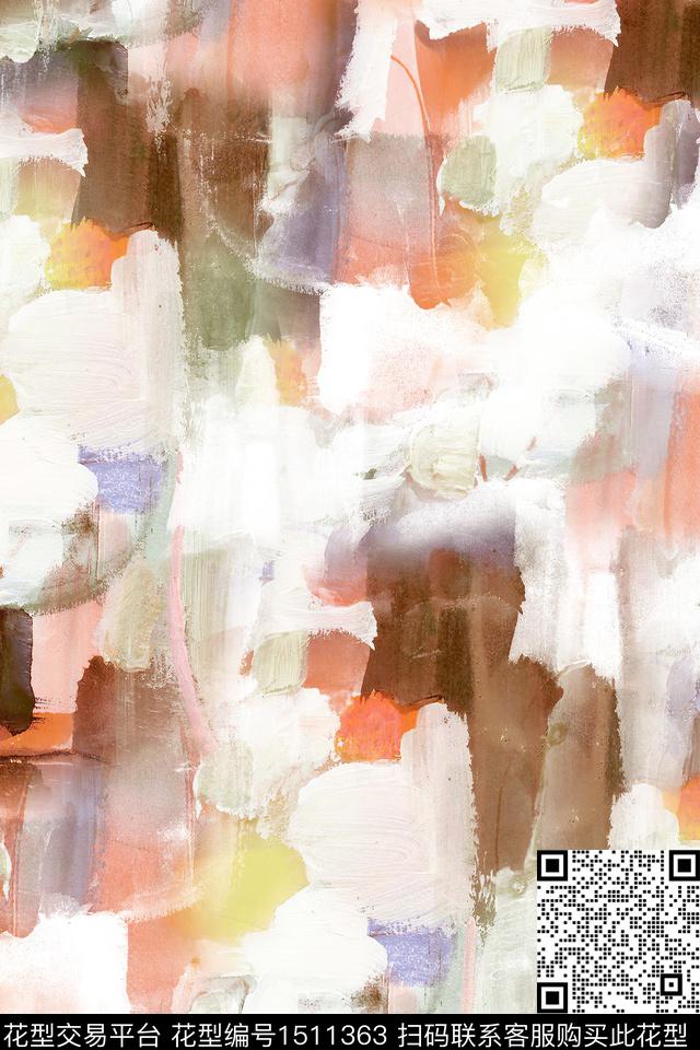 肌理抽象小清新数码印花华亿平台下载（图片编号: 1511363） - 瓦栏（Walan）