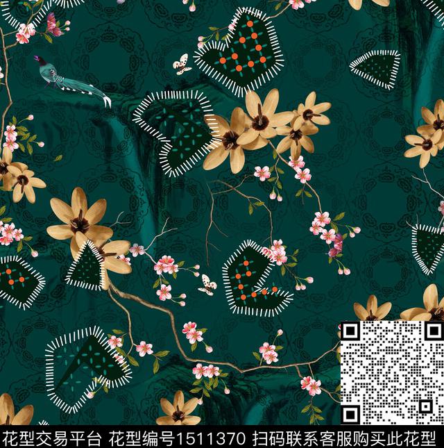 连衣裙女装中国风传统印花华亿平台下载（图片编号: 1511370） - 瓦栏（Walan）