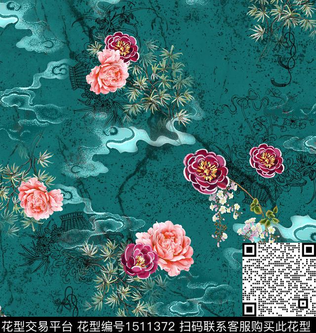 连衣裙女装中国风传统印花华亿平台下载（图片编号: 1511372） - 瓦栏（Walan）