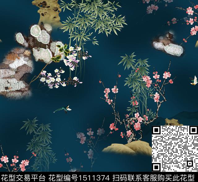 连衣裙女装中国风传统印花华亿平台下载（图片编号: 1511374） - 瓦栏（Walan）